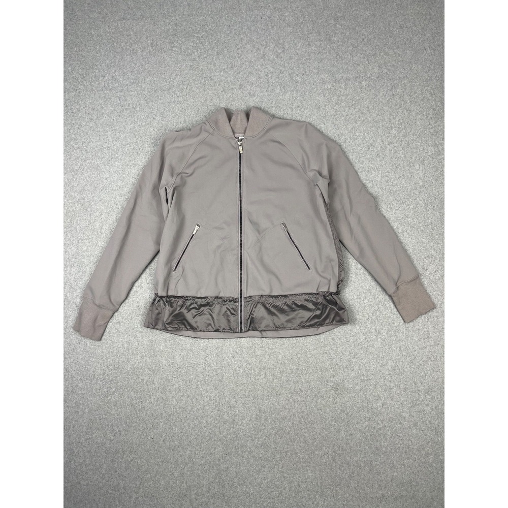 Lululemon Swept Along Jacket Womens M Dark Chrome Full Zip Cinchable Hem